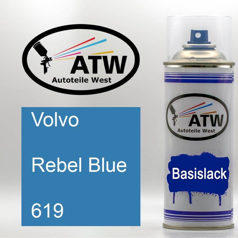 Volvo, Rebel Blue, 619: 400ml Sprühdose, von ATW Autoteile West.